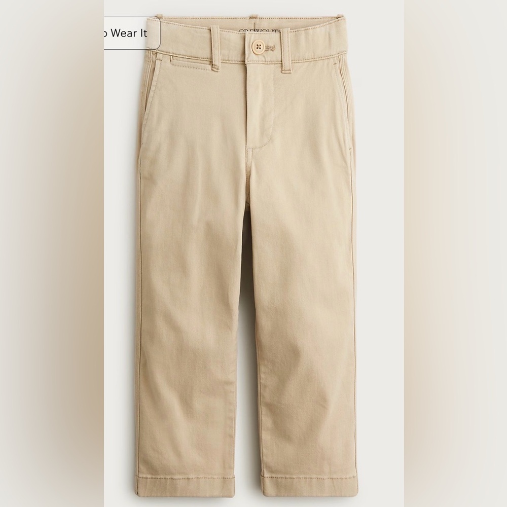 J. Crew Kids' classic-fit stretch chino pant. Size 10. Light khaki. NWT